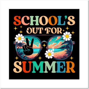 Retro Last Day Of School's Out For Summer Teacher Boys Girls Posters and Art